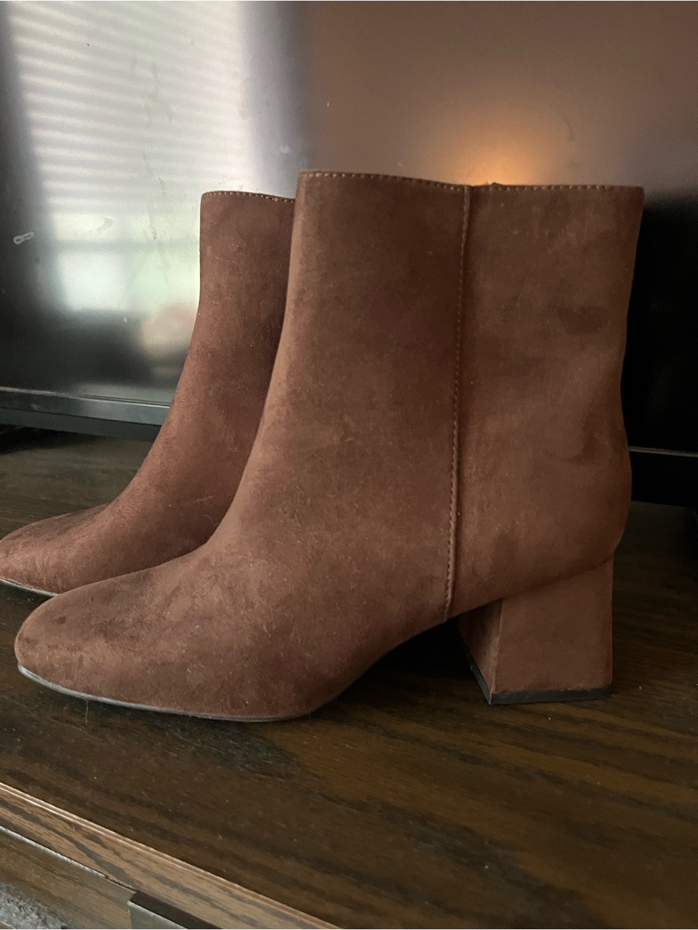 Old Navy Faux Suede Block Heel Ankle Boots - Brown